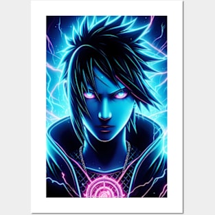 Sasuke uchiha neon Posters and Art